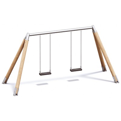 Playparc Doppelschaukel Holz/Metall, Aufhängehöhe 200 cm Playparc Doppelschaukel Holz/Metall, Aufhängehöhe 200 cm